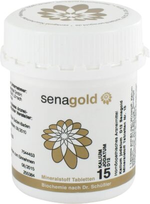Magnesium 250 mg – Senagold Schüßler Salt No. 15 - Potassium Iodate D12-400 Tablets, Gluten-Free | Pack of 400