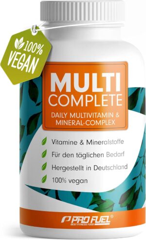 Magnesium Komplex mit B6 & Zink – Vegan Vitamins & Minerals - 180 Capsules - Multi Complete Multivitamin & Mineral Complex Vegan: Vitamin A, B2, B12, D3, K2, Folic Acid, Calcium, Magnesium, Zinc, Iron, Selenium, Iodine - 2 Month
