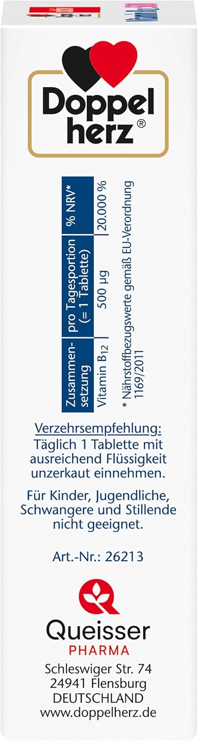 Magnesium Komplex mit B6 & Zink – Doppelherz Vitamin B12 500 - High Dose with 500 μg Vitamin B12 per Tablet - Vegan - 120 Mini Tablets – Bild 3