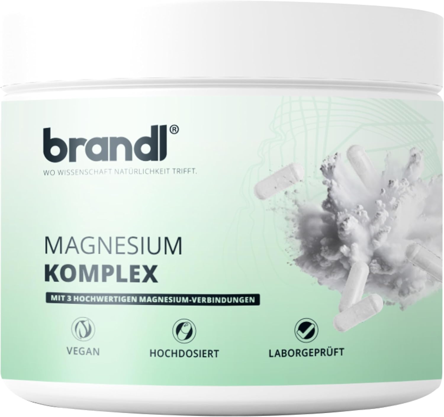 Magnesium 600 mg – Magnesium Complex of Citrate, Malate & Bisglycinate by brandl Optimised for Athletes, 180 Premium Capsules