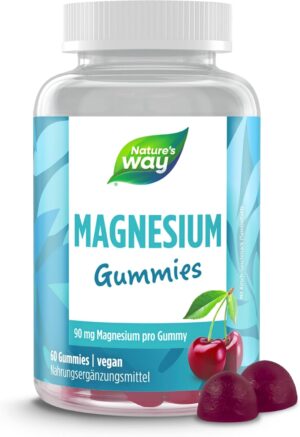 Magnesium Komplex mit B6 & Zink – Magnesium Gummies High Dose - 180 mg Magnesium for Children and Adults Made of Magnesium Citrate for Muscles and Nerves - Laboratory Tested Vegan Alternative to Capsules & Tablets - Pack of 60 High