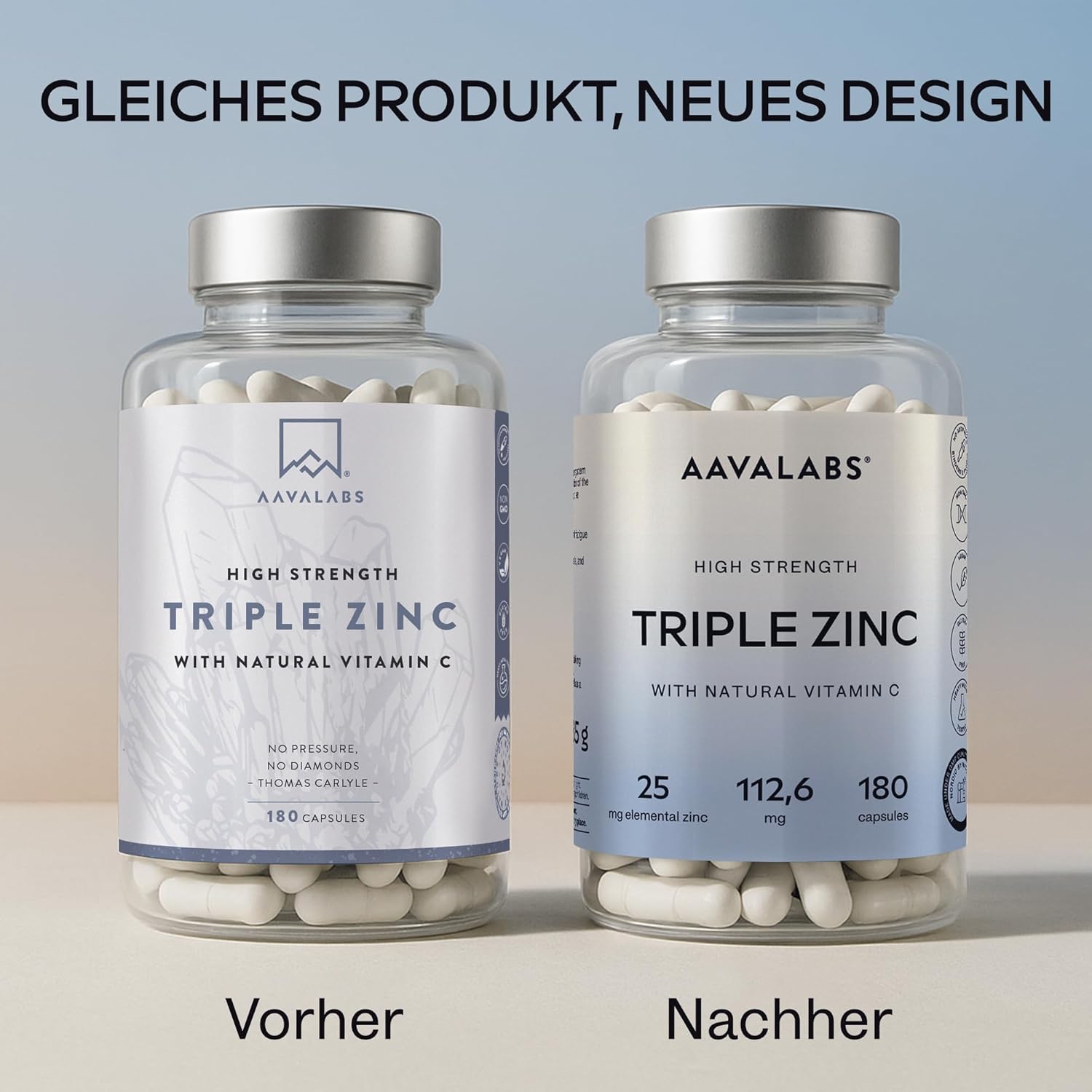 Magnesium Komplex mit B6 & Zink – AAVALABS® - Premium Zinc Tablets - 25mg - Comprehensive Mix - 3 x Types of Zinc - Zinc Bisglycinate (Zinc Chelate), Zinc Picolinate and Zinc Monomethionine - 180 Tablets - Laboratory Tested and Vegan – Bild 2