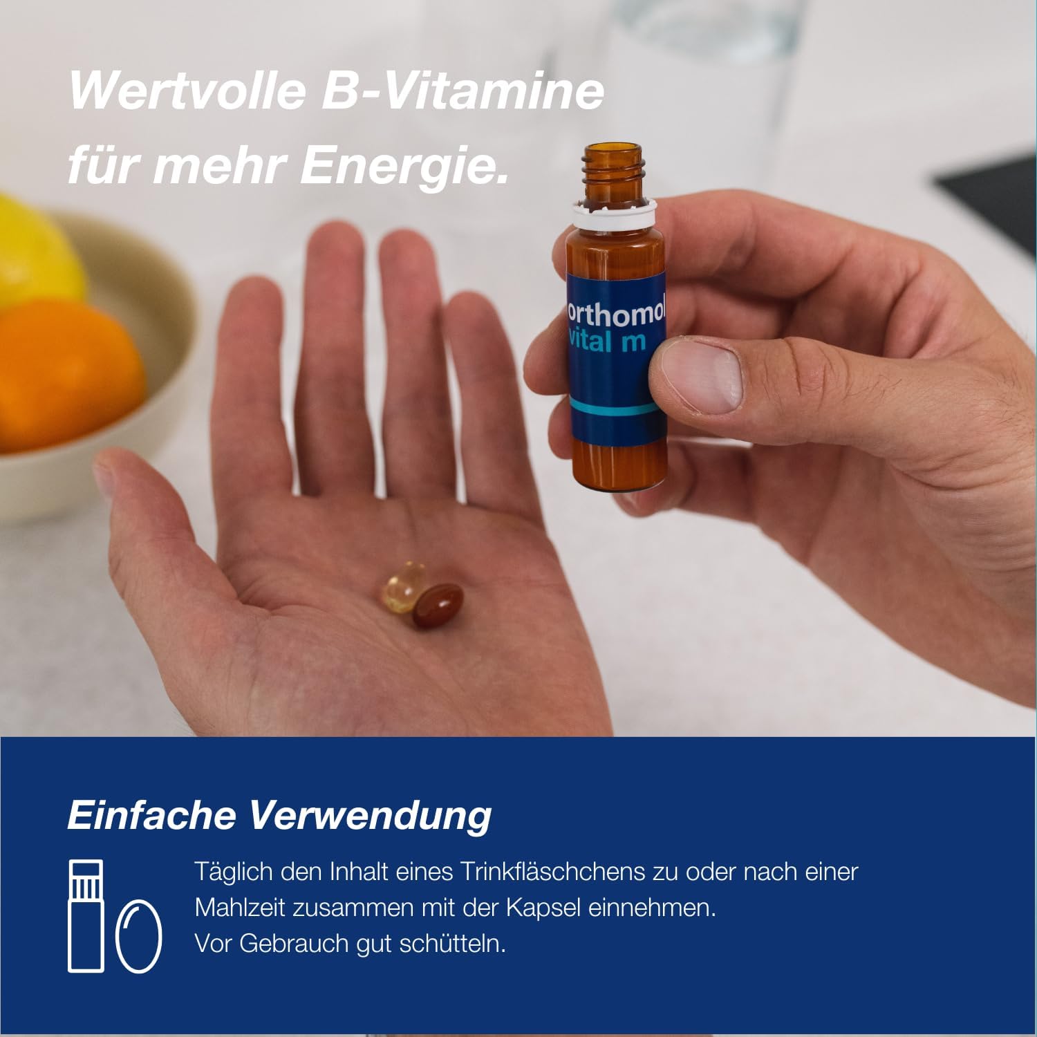 Magnesium Komplex mit B6 & Zink – Orthomol Vital M Bottle/Capsules 7 Day Servings – Bild 5