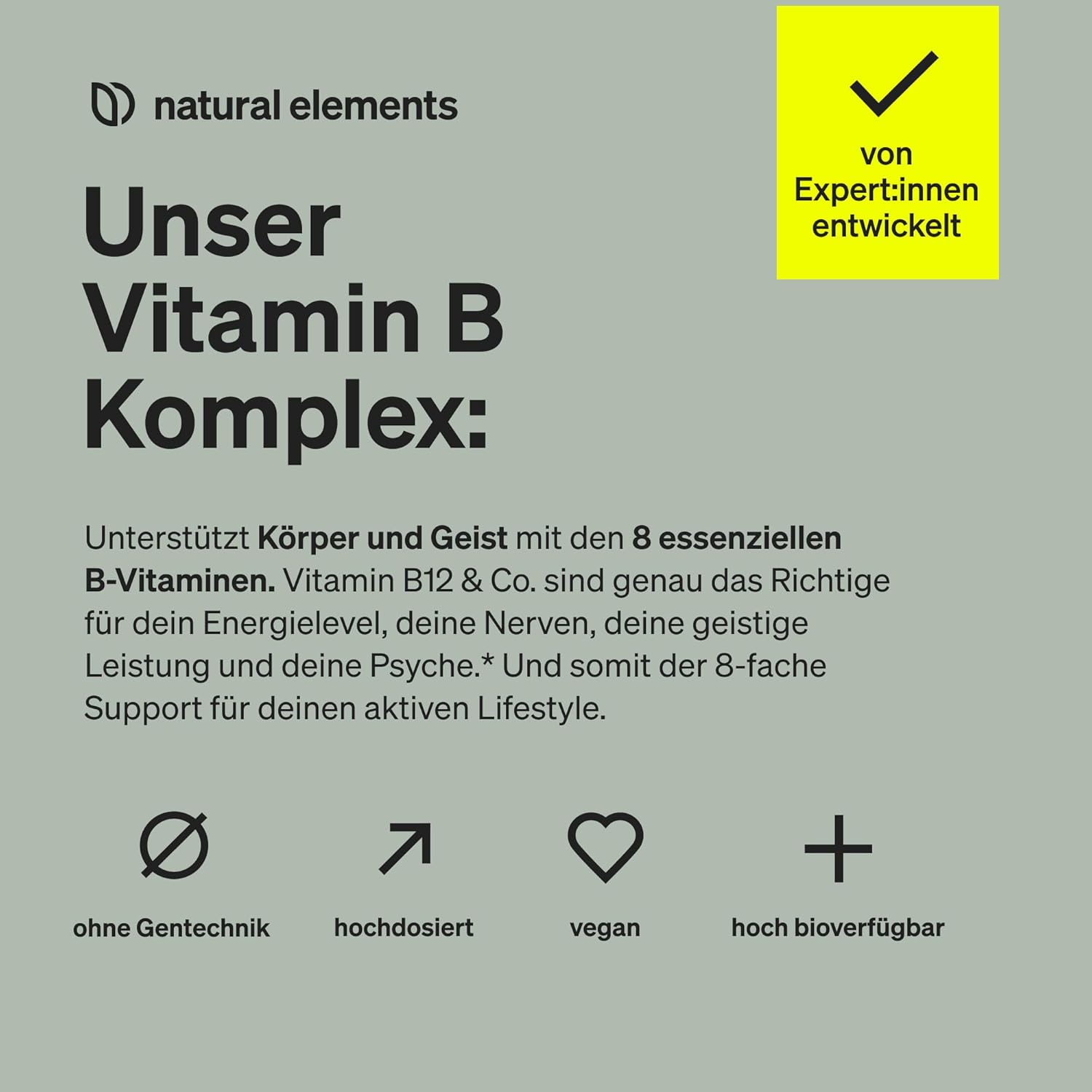 Magnesium Komplex mit B6 & Zink – natural elements Vitamin B Complex - 240 Tablets - with 8 Essential B Vitamins & Cofactors - with Bioactive Forms - Vegan, High Dose - Laboratory Tested – Bild 3