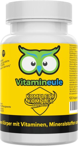 Magnesium Komplex mit B6 & Zink – Complete Complex Capsules - All A-Z Vitamins & Minerals - High Dose, Bioactive & Vegan - Multivitamin, Multimineral & Superfoods - Production in Germany - for Adults and Children - Vitamineule®