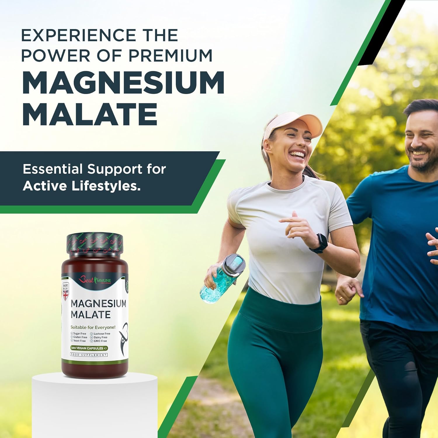 Magnesium 600 mg – Natural Magnesium Malate 500 mg 100 Vegan Capsules – Bild 3