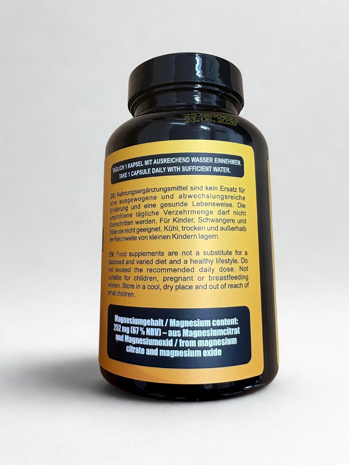 Magnesium Komplex mit B6 & Zink – Magnesium Complex, 252 mg per capsule, magnesium citrate and magnesium oxide, dietary supplement, 90 capsules – Bild 6
