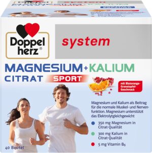 Magnesium Komplex mit B6 & Zink โ Double Heart Magnesium and Potassium Citrate Granul 40X