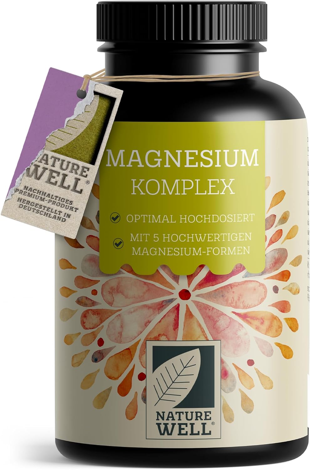 Magnesium 400 mg – Magnesium Complex 180 Capsules, 400 mg Magnesium per Day from 5 High-Quality Forms: Magnesium Oxide, Citrate, Bisglycinate, Malate & Ascorbate, Laboratory Tested with Certificate, Supply for 3 Months