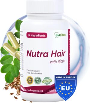Magnesium Komplex mit B6 & Zink – Biotin High Dose Zinc Selenium Capsules - for Skin, Hair & Nails with Magnesium, Vitamin C B2 D3 Riboflavin - 90 Vegan Capsules, Dietary Supplement without Additives for Women, Men & Beard - Biofitus