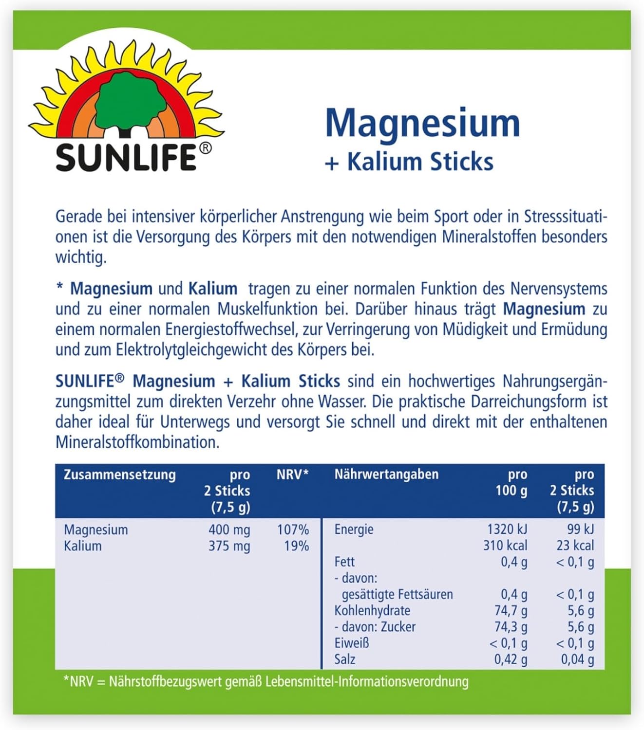 Magnesium 400 mg – SUNLIFE Magnesium & Potassium Sticks 1 x 20 Sticks – Magnesium Potassium with Cherry Flavour – Sticks with 400 mg Magnesium & 375 mg Potassium – Vegan & Gluten-Free – for Quick Direct Consumption – Bild 10