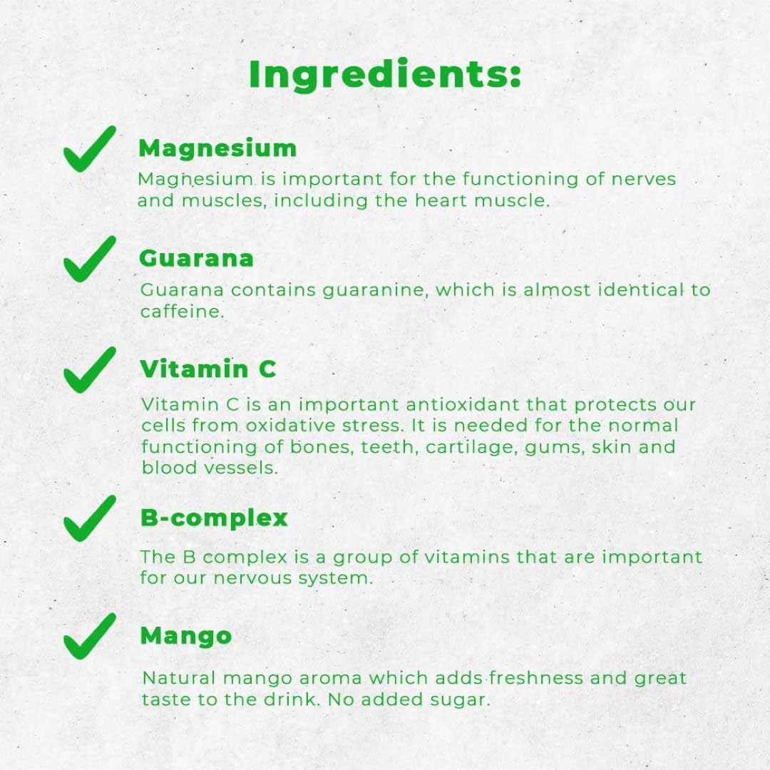 Magnesium Komplex mit B6 & Zink – Nature's Finest Guarana & Magnesium Citrate Complex - With B Vitamins & Vitamin C - For Energy, Concentration & Muscle Function - 30-Day Supply (150g) – Bild 6