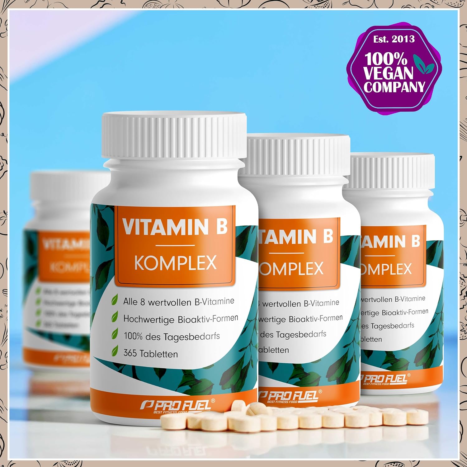 Magnesium Komplex mit B6 & Zink – Vitamin B Complex 365 Tablets - B Complex with B12 - All 8 B Vitamins (B1, B2, B3, B5, B6, B7, B9, B12) + Co-Factors Choline & Myo-Inositol, Laboratory Tested with Certificate, Vegan – Bild 4