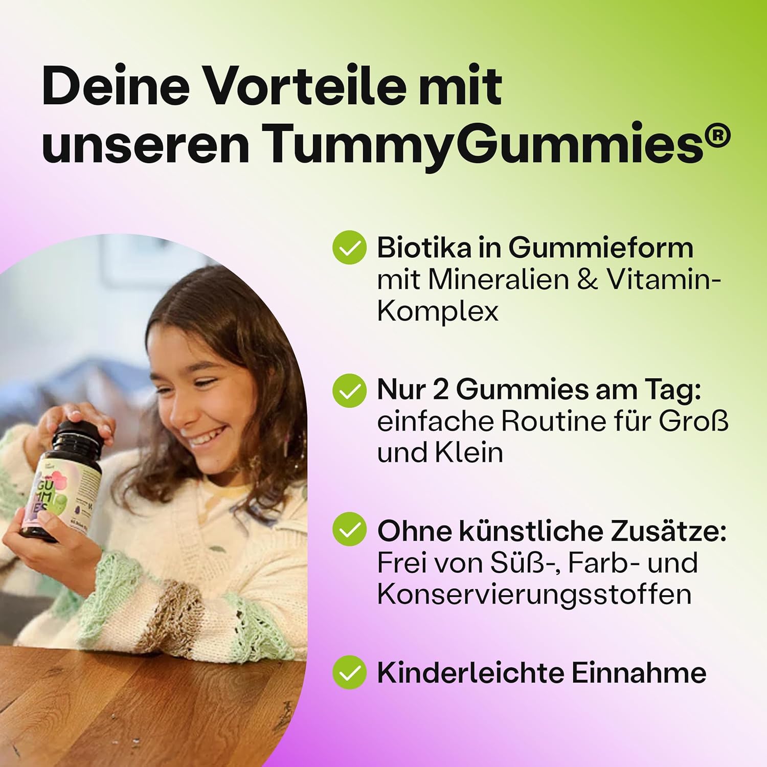 Magnesium Komplex mit B6 & Zink – fairment Tummy Gummies Gummies with Probiotic Cultures Bacillus Subtilis and Bacillus Coagulans with Magnesium, Zinc, Vitamin B2 and B12-60 Gummies – Bild 2