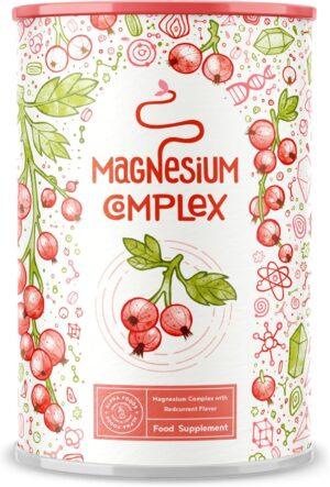 Magnesium Komplex mit B6 & Zink – Magnesium Complex - Magnesium Powder with 6 Bioavailable Magnesium Compounds and Currant Flavour - Vegan to Support Muscles, Nerves, Electrolyte Balance - 300 g