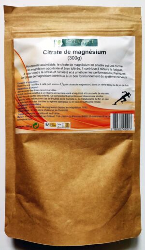 Magnesium 250 mg – Citrate de magnésium pur 300 g, 2500 mg, 4 months of traitement, énergie et récupération rapide, haute biodisponibilité, l'allié des sportifs