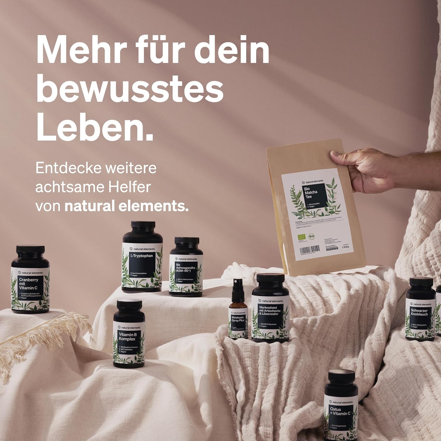 Schlaf-Magnesium mit Melatonin – Natürlich einschlafen & durchschlafen – natural elements Melatonin Spray Cherry - 0.5 mg Melatonin per Daily Dose - Sugar Free - with Vitamin B1 and B6 - 30 ml, Vegan, Produced in Germany – Bild 6