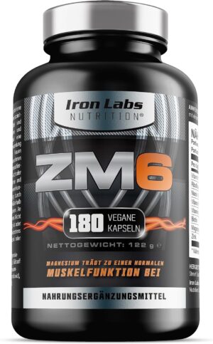 Magnesium 250 mg – ZM6 - High Dose Zinc Magnesium - 180 Vegetarian Capsules - 3 Month Supply of Magnesium Zinc Capsules