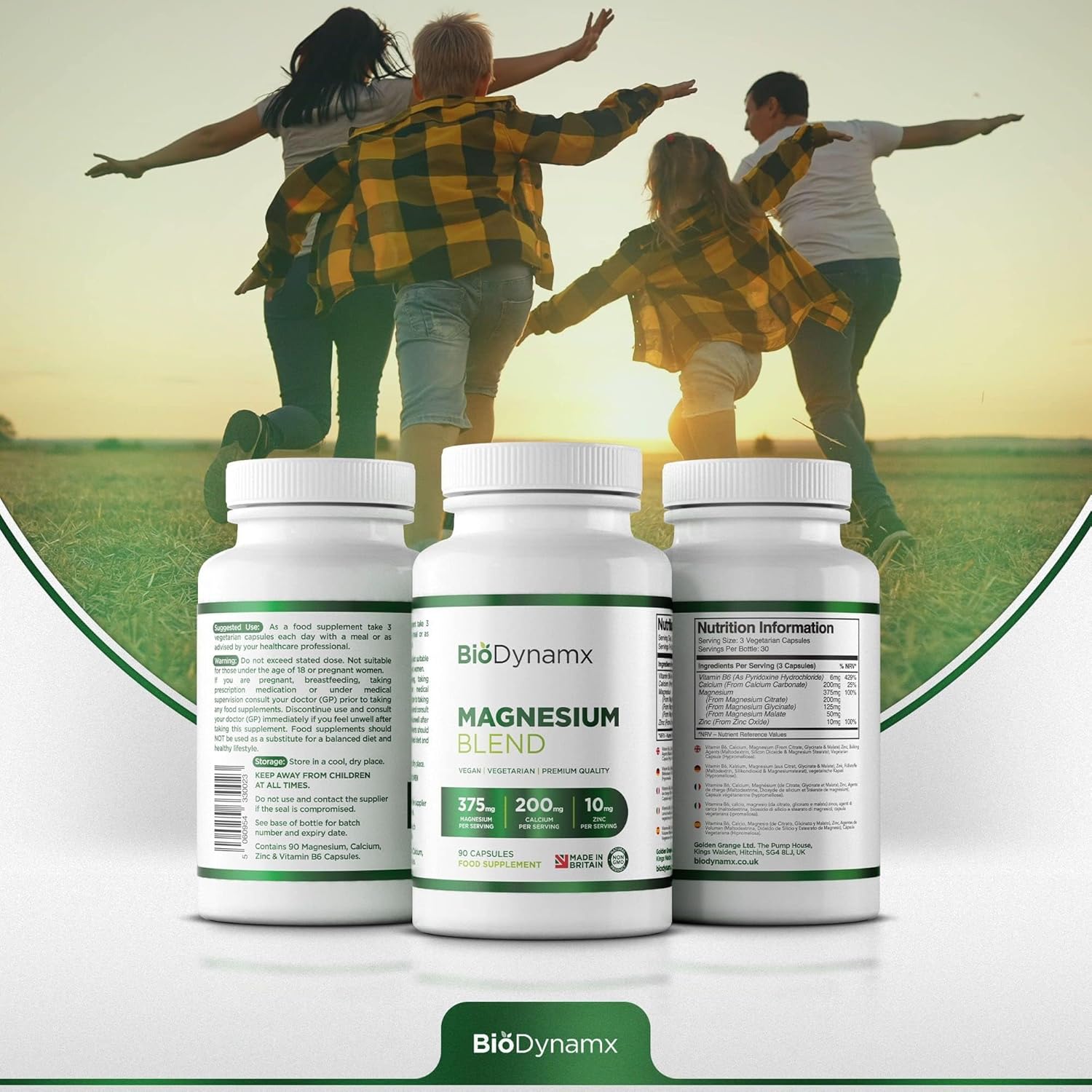 Magnesium 400 mg – Magnesium 3-in-1 Complex 375 mg - Glycinate, Malate & Citrate - 90 Highly Effective Vegan Capsules (30 Day Supply) | Support for Energy, Recovery and Sleep | Allergen Free – Bild 4