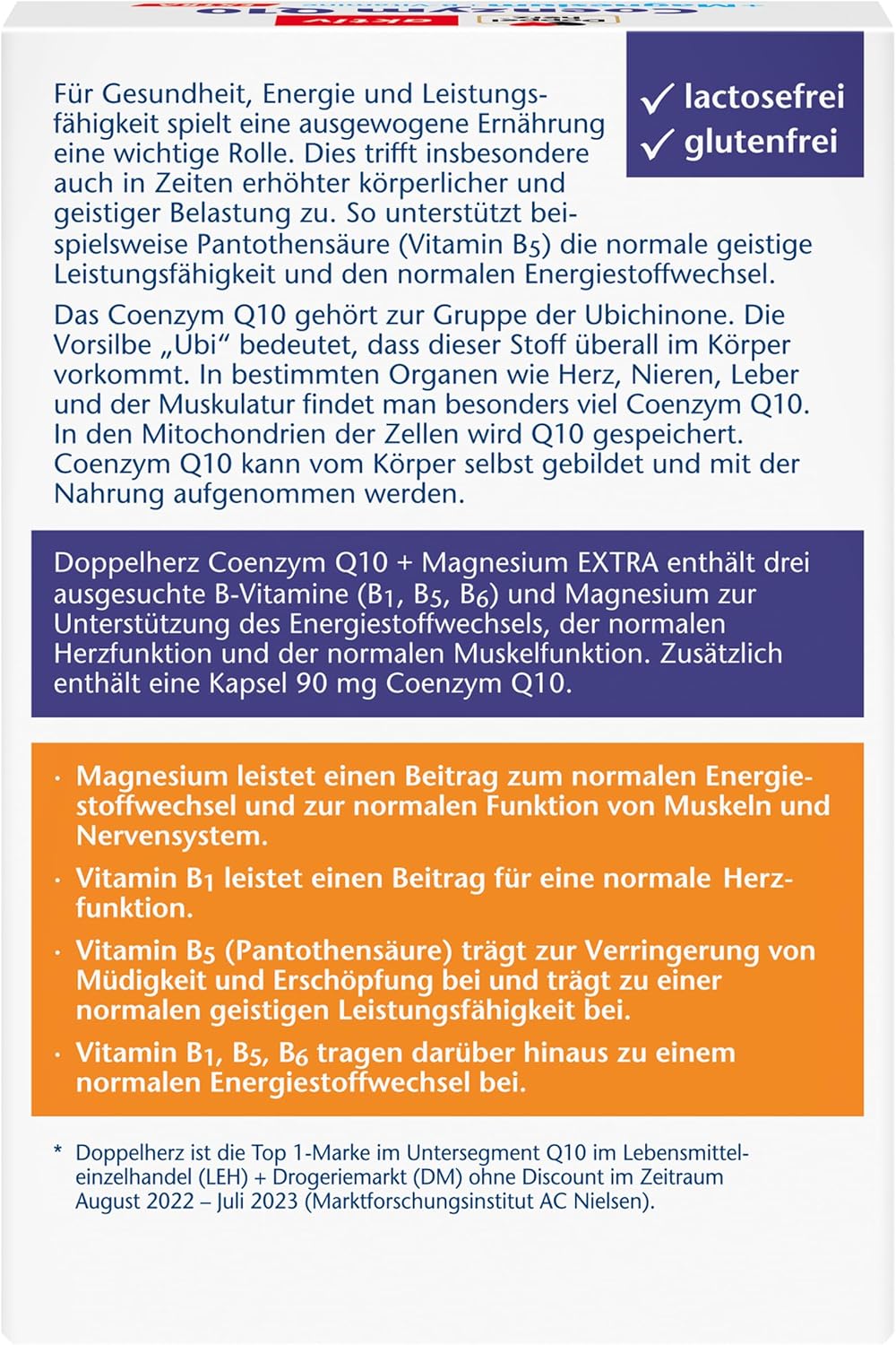 Magnesium 400 mg – Doppelherz Coenzym Q10 + Magnesium EXTRA – Mit Magnesium als Beitrag für die normale Funktion der Muskeln und des Nervensystems – 30 Kapseln – Bild 2