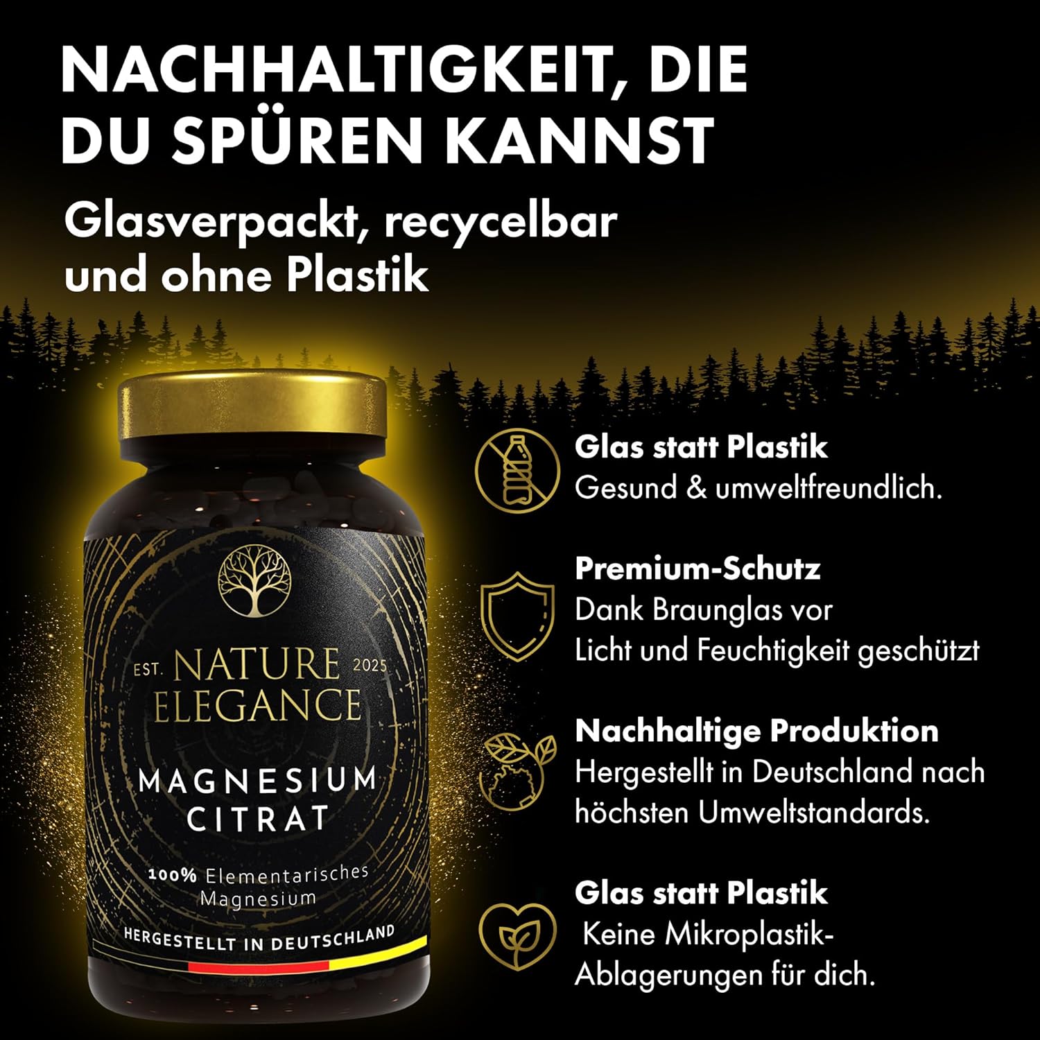 Schlaf-Magnesium mit Melatonin – Natürlich einschlafen & durchschlafen – NEOLYMP Magnesium Citrate Capsules High Dose - 360 mg Elementary Magnesium per Dose - Produced in Germany - Vegan, Laboratory Tested & Sustainable Brown Glass (Magnesium Citrate 180 Capsules) – Bild 8