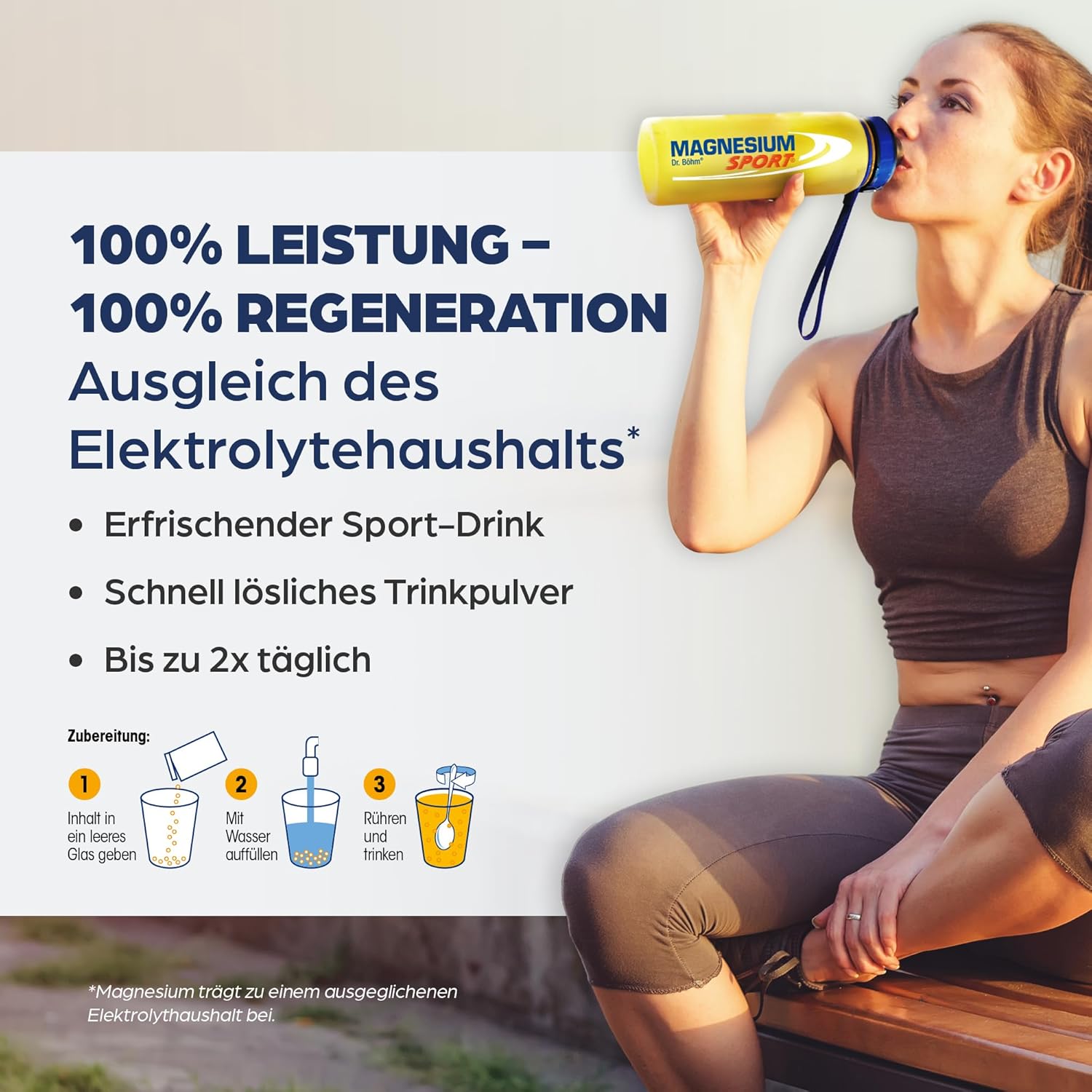 Magnesium Komplex mit B6 & Zink – Dr. Böhm Magnesium Sport + Amino Acids: For Muscle Strength, Endurance & Regeneration After Sport, with BCAA, Magnesium, Potassium & Vitamins, 14 Sachets – Bild 5