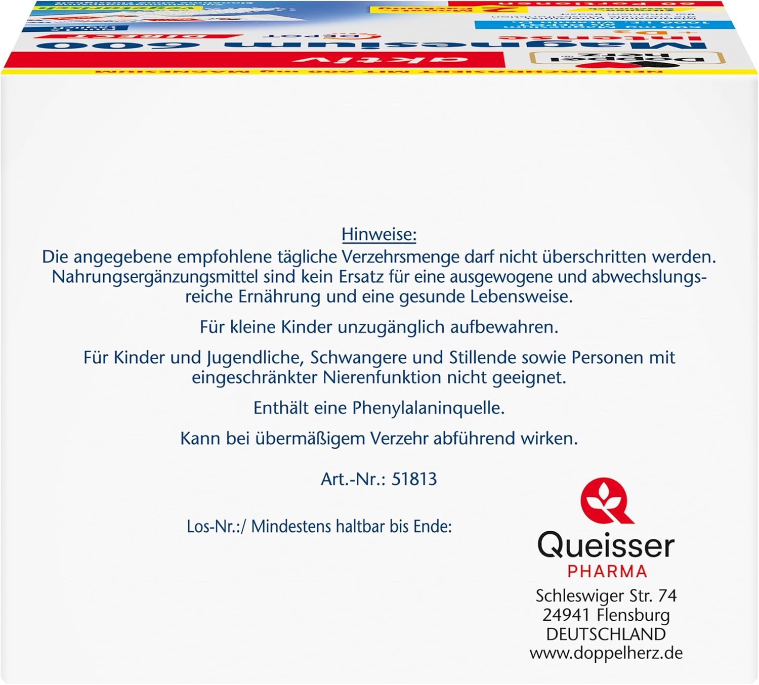 Magnesium 600 mg – Doppelherz Magnesium 600 Intense + D3 Depot Direct - High Dose with 600 mg Magnesium Plus 25 μg Vitamin D per Serving Bag - 60 Portions with Lemon Flavour – Bild 2