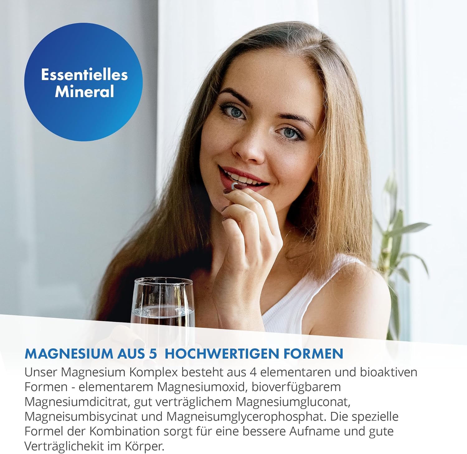 Magnesium 400 mg – Magnesium Complex 180 Caples - Made of Magneisum Gluconate, Magnesium Biscyglinate, Magnesium Dicitrate, Magnesium Oxide, Magnesium Glycerophosphate - High Bioavailability - Vegan – Bild 6