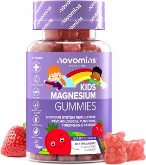 Magnesium Komplex mit B6 & Zink – Magnesium Gummy Bears Children - 30 Gummies - 546 mg Magnesium Citrate for Children with 60 mg - Vegan & Gluten Free Complex - 1 Month Supply - Vitamins Children - Novomins