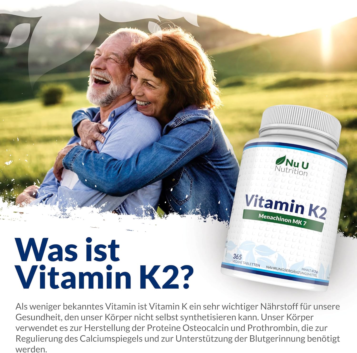 Magnesium Komplex mit B6 & Zink – Vitamin K2 MK7 200 mcg – 365 Vegetarian and Vegan Tablets Year Supply of Vitamin K2 Menac Hinon Nu U Mk7 Nutrition – Bild 11