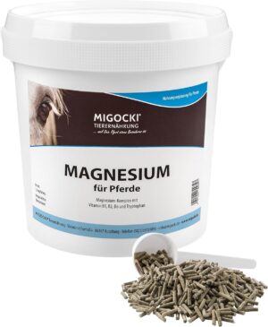 Magnesium Komplex mit B6 & Zink – Magnesium for Horses with Tryptophan and Vitamin B Complex - Pelleted Supplementary Feed (1.5 kg Bucket)