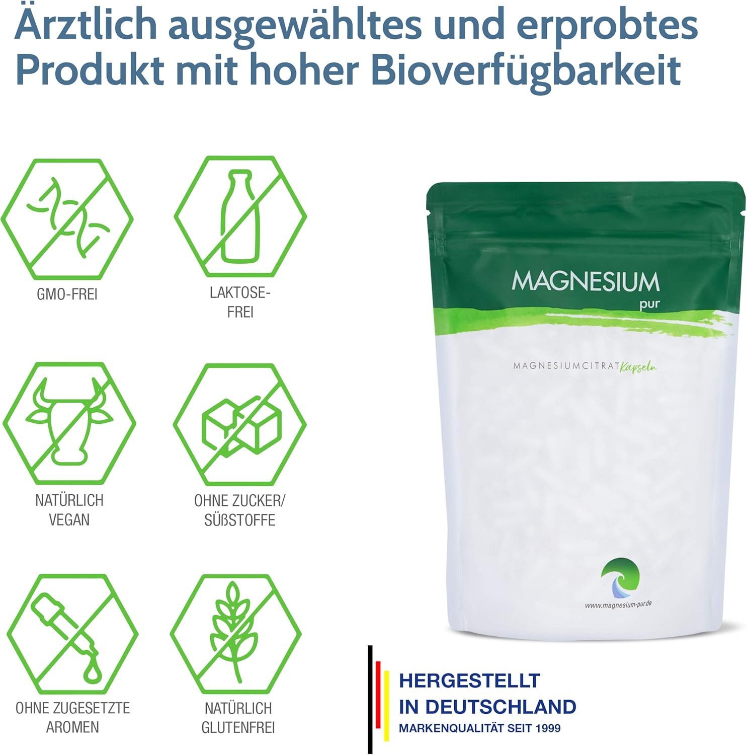 Magnesium 600 mg – Magnesium Pure Magnesium Citrate Capsules Vegan Pack of 500 Bags, High Dose 620 mg Magnesium Citrate per Capsule (Pack of 1) – Bild 3