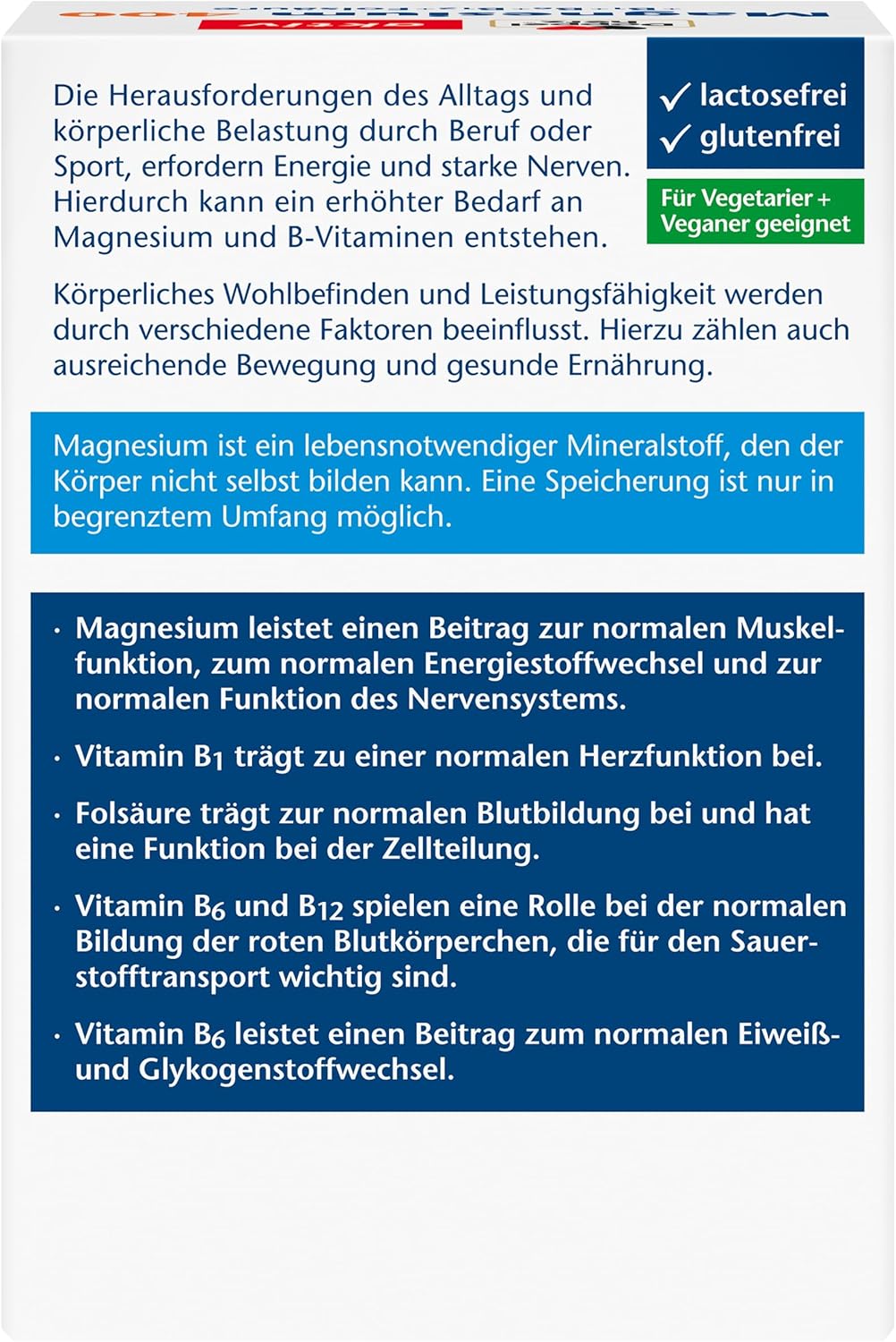 Magnesium Komplex mit B6 & Zink – Doppelherz Magnesium 400 + B1 + B6 + B12 + Folic Acid - Magnesium as a Contribution to Normal Muscle Function - 6 x 15 Effervescent Tablets (Value Pack) – Bild 3