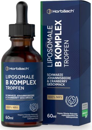 Magnesium Komplex mit B6 & Zink โ Horbaach Liposomal Vitamin B Complex High Dose Druppels | 60 ml | All 8 B Vitamins with Vitamin B1 B2 B3 B5 B6 Biotin Folic Acid B12