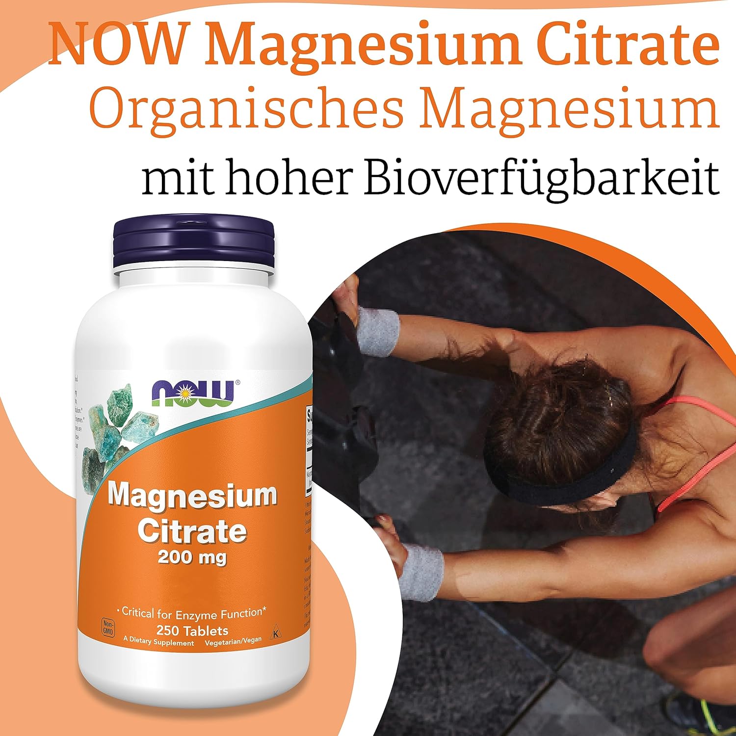 Schlaf-Magnesium mit Melatonin – Natürlich einschlafen & durchschlafen – Now Foods, Magnesium Citrate, 200 mg, 250 Vegan Tablets, Laboratory Tested, Minerals, Gluten Free, Soy Free, Vegetarian – Bild 3