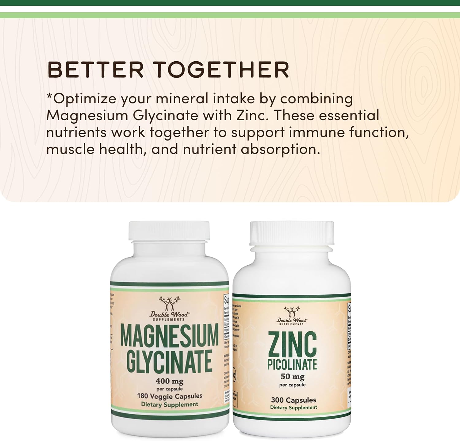 Magnesium 400 mg – Magnesium Glycinate 400 mg, 180 Capsules (Vegan Safe, Manufactured and Third Party Tested in The USA, Gluten Free, Non-GMO) High Absorption Magnesium by Double Wood Supplements – Bild 6
