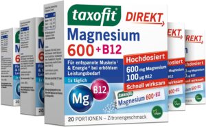 Magnesium 600 mg – taxofit Magnesium 600+B12 DirektGra 5 x 20 Pieces