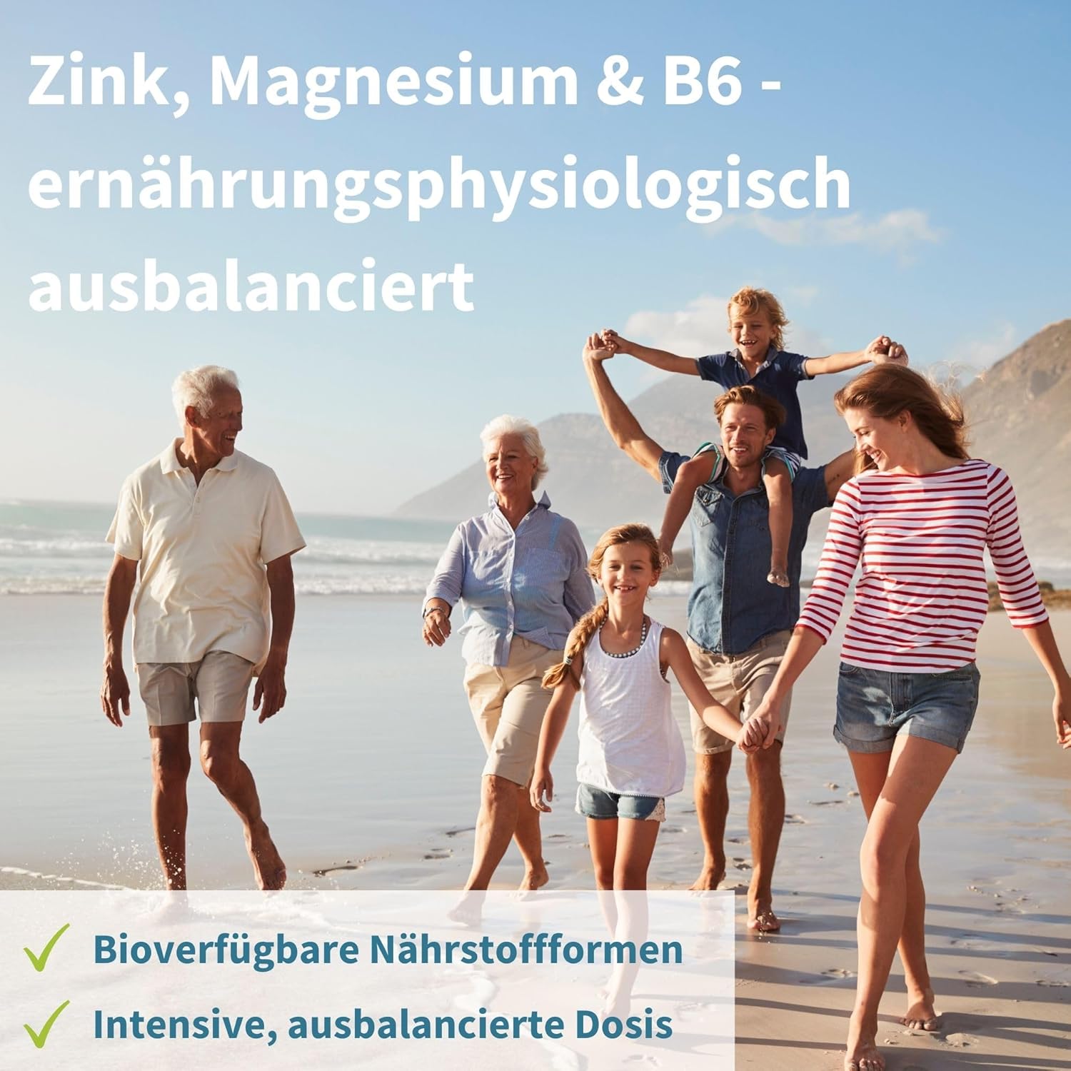 Magnesium Komplex mit B6 & Zink – Neurobalance: zinc methionine, magnesium & vitamin B6 – supplement for brain function and mental performance support, 120 tablets – Bild 2