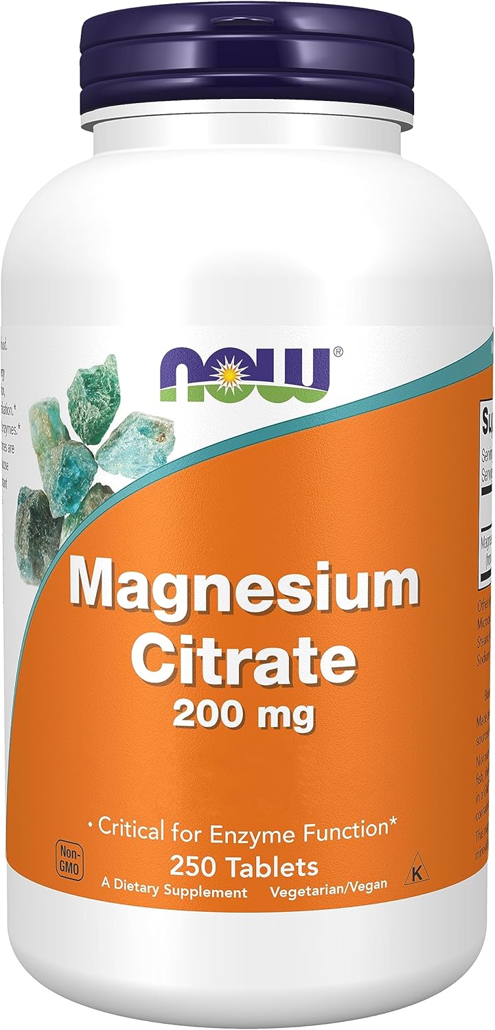 Schlaf-Magnesium mit Melatonin – Natürlich einschlafen & durchschlafen – Now Foods, Magnesium Citrate, 200 mg, 250 Vegan Tablets, Laboratory Tested, Minerals, Gluten Free, Soy Free, Vegetarian
