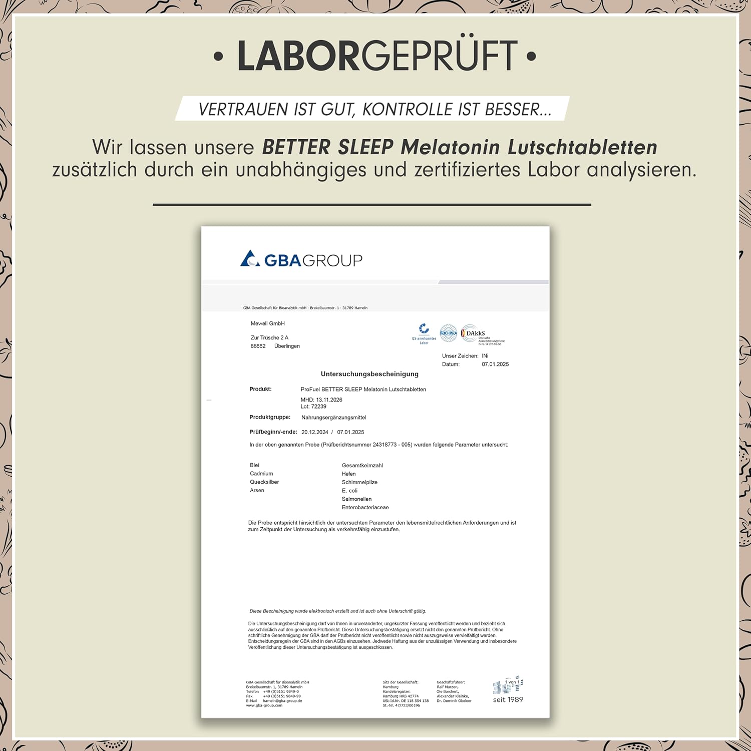 Schlaf-Magnesium mit Melatonin – Natürlich einschlafen & durchschlafen – Melatonin Lozenges, 120 x Delicious Raspberry Flavour, Optimal High Dose, with Bioactive Melatonin, L-Theanine, Glycine and Vitamin B6, Sugar-Free, 100% Vegan, Supply for 8 Months – Bild 5