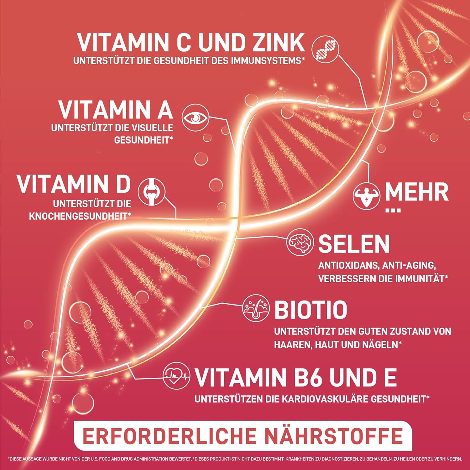 Magnesium Komplex mit B6 & Zink – Multivitamin Gummy, 120 Gummy Bears with Vitamins A, B6, C, D, E, Biotin, Zinc, Gummies for Women and Men with Vitamins and Minerals, Vegan, Gluten Free, Non-GMO, Mixed Berry Flavour, 2 Months Angtai – Bild 2