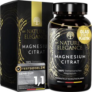 Schlaf-Magnesium mit Melatonin – Natürlich einschlafen & durchschlafen – NEOLYMP Magnesium Citrate Capsules High Dose - 360 mg Elementary Magnesium per Dose - Produced in Germany - Vegan, Laboratory Tested & Sustainable Brown Glass (Magnesium Citrate 180 Capsules)