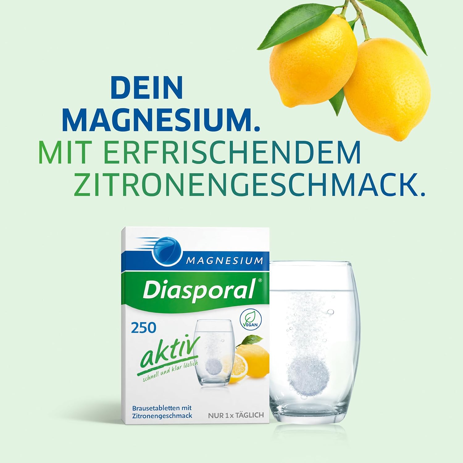 Magnesium 250 mg – Magnesium Diasporal 250 aktiv Brausetabletten, 20 pcs – Bild 6