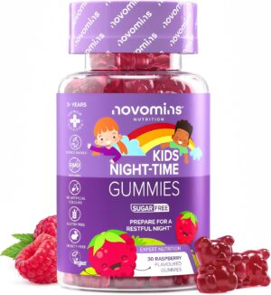Schlaf-Magnesium mit Melatonin – Natürlich einschlafen & durchschlafen – Sleep Bands for Kids - Night Supplement - Melatonin Alternative to Bedtime - Vegan - Gluten Free - Magnesium - L-Theanine - B12 - by Novomins
