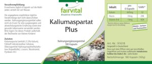 Magnesium 600 mg – Fairvital Potassium Complex with Vitamin B3 Niacin & Vitamin B6-180 Capsules - High Dose - Vegan - Made of Potassium Asparate