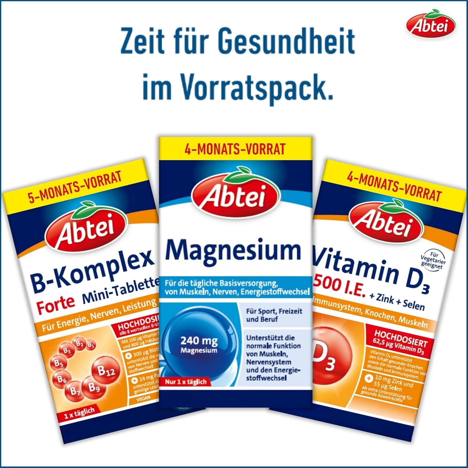 Magnesium 600 mg – Abtei Magnesium - Basic Supply for Everyday Use - For Muscles and Nerves - Gluten Free, Lactose Free - Supply Pack - 120 Capsules for 4 Months – Bild 4