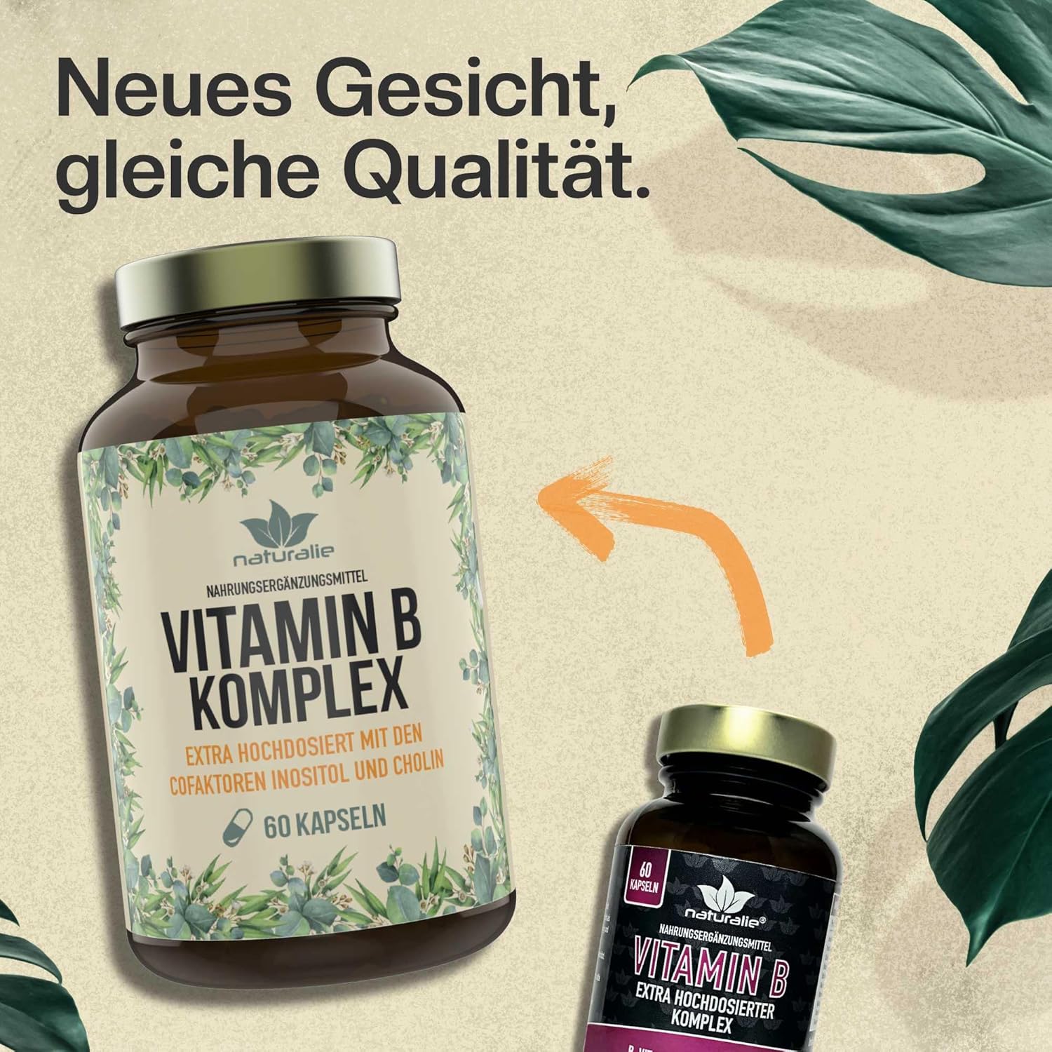 Magnesium Komplex mit B6 & Zink – naturalie® Vitamin B Complex Capsules, High Dose with All Bioactive B Vitamins + Cofactors (Choline, Inositol), Tested for Harmful Substances, No Unnecessary Additives, 60 Capsules in Brown Glass – Bild 2