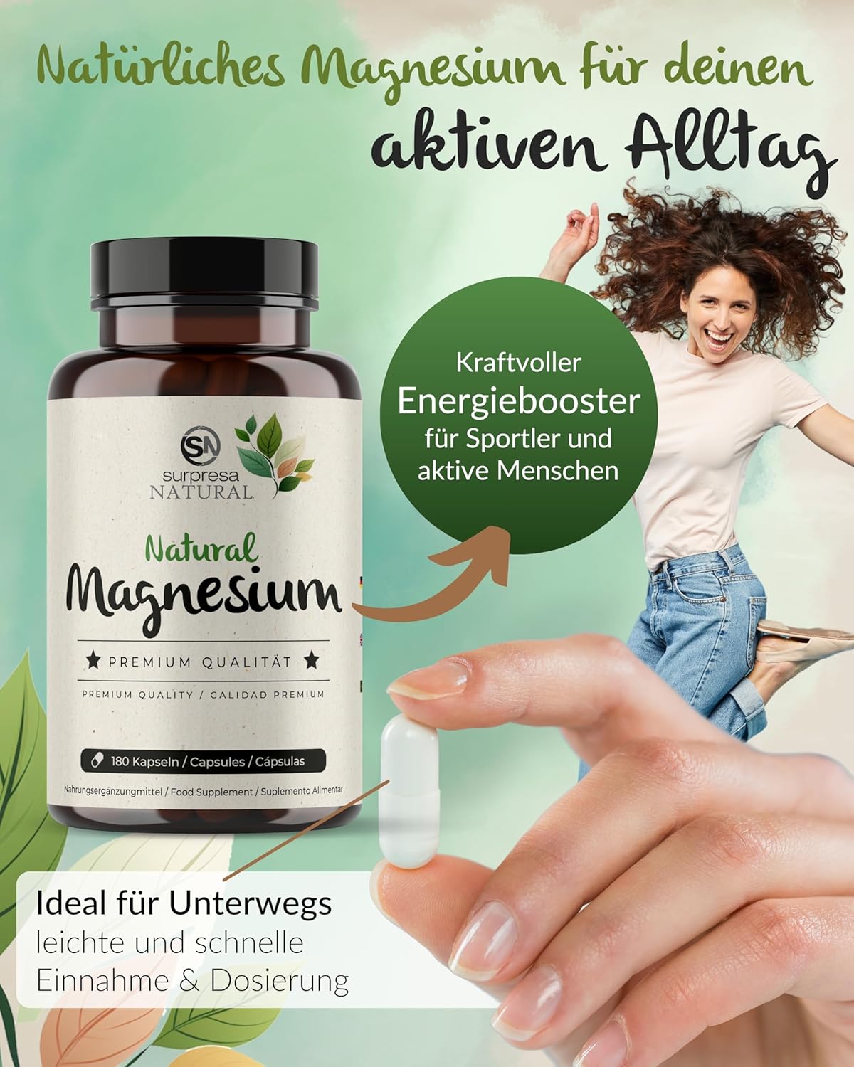 Magnesium 600 mg – Magnesium Capsules High Dose I 3 x 180 Capsules I 700 mg Hydroxide from Sea Water I 224 mg Elementary Magnesium per Capsule I Dietary Supplement Vegan & Laboratory Tested – Bild 4