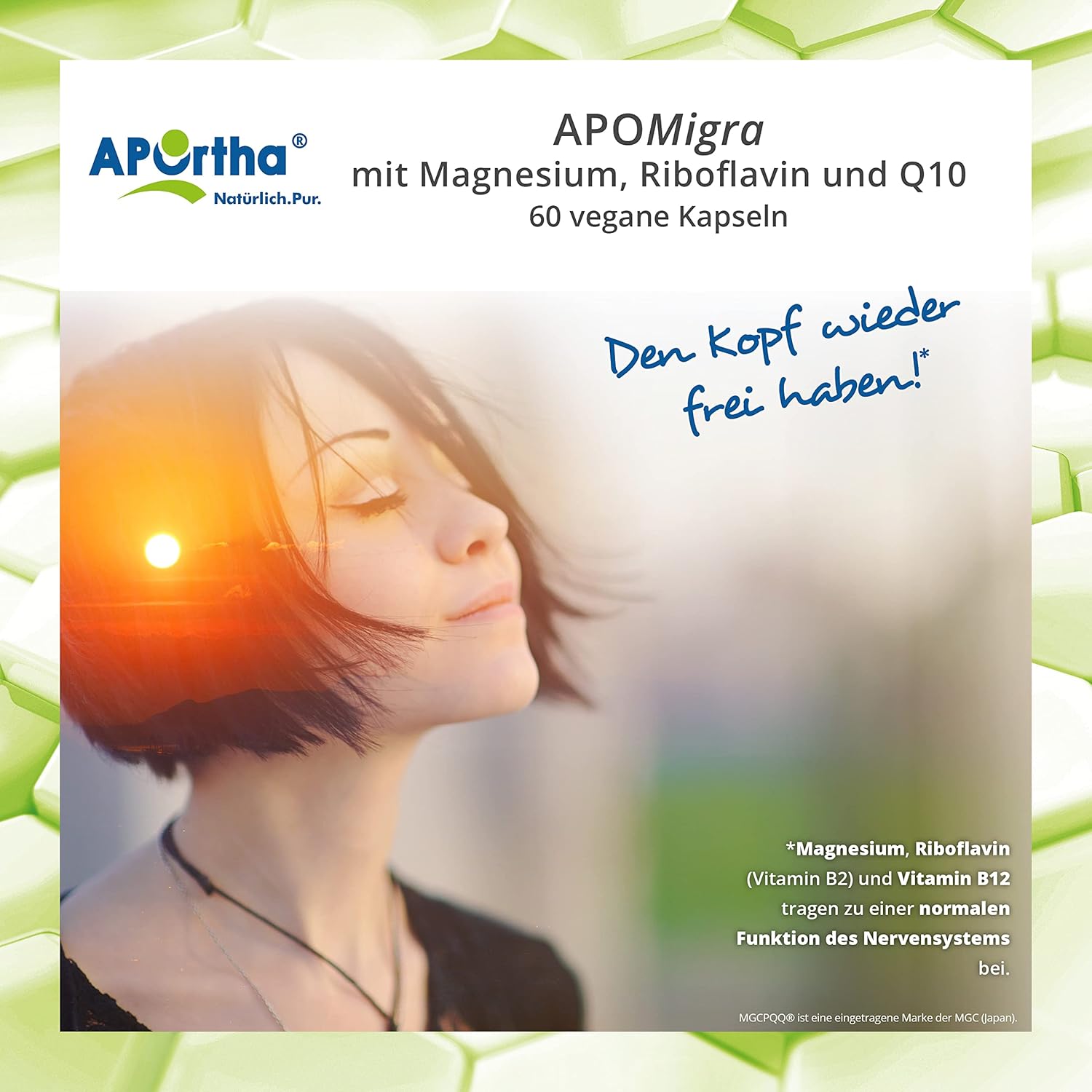Magnesium 250 mg – APOrtha® APOMigra, 60 Vegan Capsules, Nutrient Complex with 250 mg Magnesium, 2.8 mg Riboflavin and 100 mg Q10 per Day Consumption, Optimised with Vitamin B12, Vegan, Gluten-Free, Lactose-Free, – Bild 8