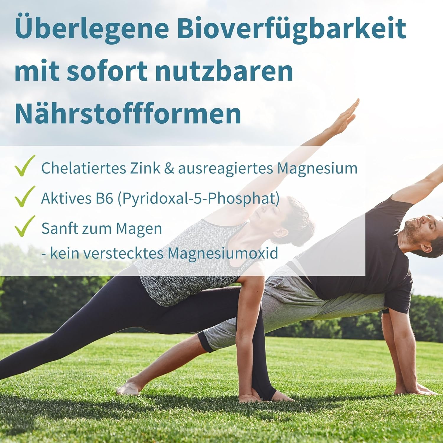 Magnesium Komplex mit B6 & Zink – Neurobalance: zinc methionine, magnesium & vitamin B6 – supplement for brain function and mental performance support, 120 tablets – Bild 3